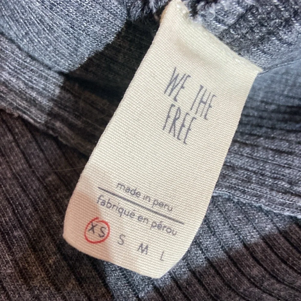 Free People Ocean View Tee Long Sleeves Gray Knit Oversized Shirt Top Size XS